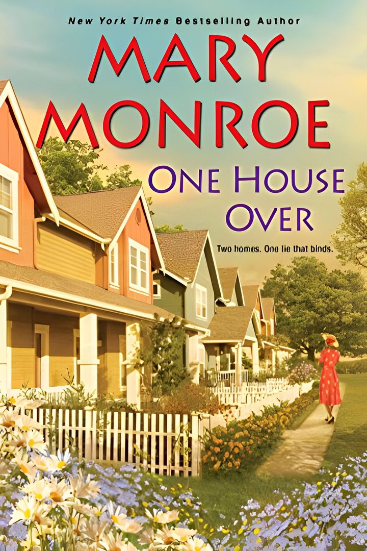 Book cover with colorful houses and woman.
